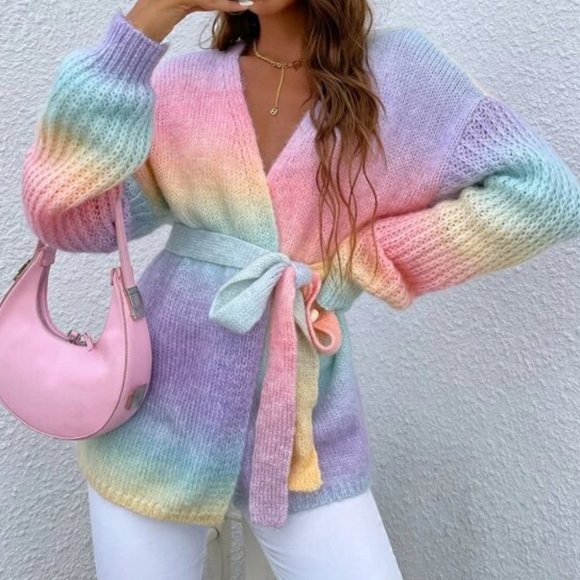 . Sweaters - Rainbow Ombre Cardigan